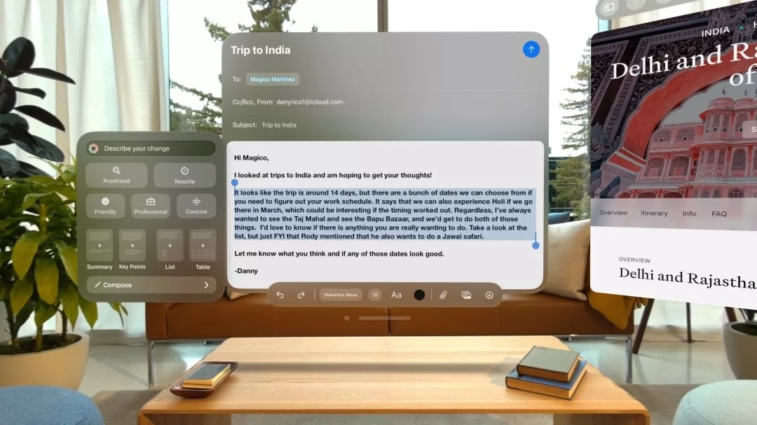 ویژن پرو با به‌روزرسانی visionOS 2.4 میزبان "Apple Intelligence" می‌شود