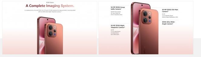 ویوو از رنگهای جذاب و سیستم دوربین حرفهای ZEISS در V70 پرده برداشت